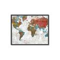 Picture of Newspaper World map  _GroupedProduct_Rectangle_Landscape_Canvas_Framed_