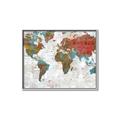 Picture of Newspaper World map  _GroupedProduct_Rectangle_Landscape_Canvas_Framed_