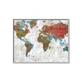 Picture of Newspaper World map  _GroupedProduct_Rectangle_Landscape_Canvas_Framed_