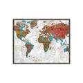 Picture of Newspaper World map  _GroupedProduct_Rectangle_Landscape_Canvas_Framed_