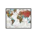 Picture of Newspaper World map  _GroupedProduct_Rectangle_Landscape_Canvas_Framed_