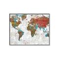 Picture of Newspaper World map  _GroupedProduct_Rectangle_Landscape_Canvas_Framed_