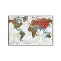 Picture of Newspaper World map  _GroupedProduct_Rectangle_Landscape_Canvas_Framed_