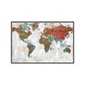 Picture of Newspaper World map  _GroupedProduct_Rectangle_Landscape_Canvas_Framed_