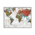 Picture of Newspaper World map  _GroupedProduct_Rectangle_Landscape_Canvas_Framed_