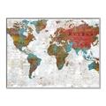 Picture of Newspaper World map  _GroupedProduct_Rectangle_Landscape_Canvas_Framed_