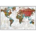 Picture of Newspaper World map  _GroupedProduct_Rectangle_Landscape_Canvas_Framed_