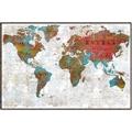 Picture of Newspaper World map  _GroupedProduct_Rectangle_Landscape_Canvas_Framed_
