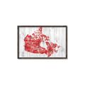 Picture of Canada Map Grey Background _GroupedProduct_Rectangle_Landscape_Canvas_Framed_