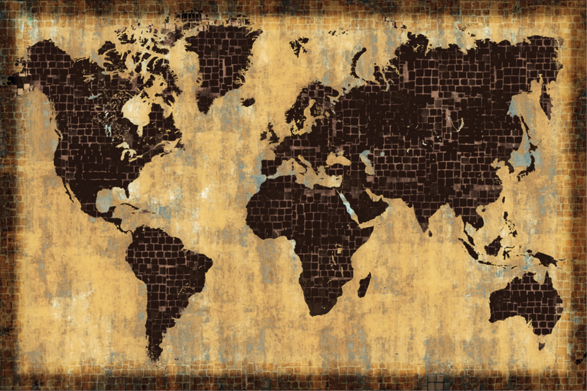 nextART. Brick Wall World Map