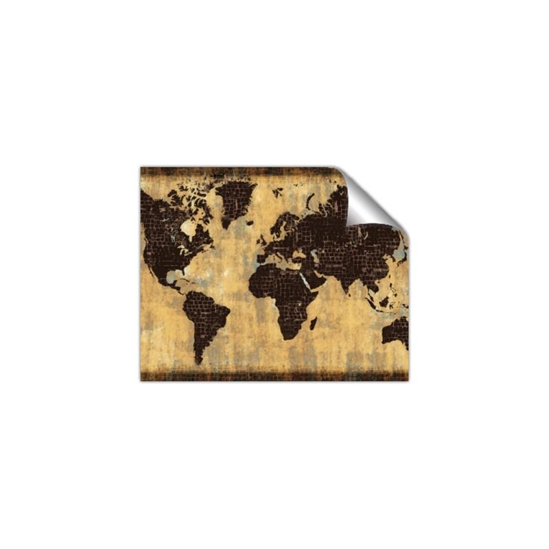 Picture of Brick Wall World Map _GroupedProduct_Rectangle_Landscape_Unframed_Print_Only_