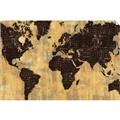Picture of Brick Wall World Map _GroupedProduct_Rectangle_Landscape_Unframed_Print_Only_