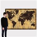 Picture of Brick Wall World Map _GroupedProduct_Rectangle_Landscape_Canvas_