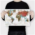 Picture of Newspaper World map  _GroupedProduct_Rectangle_Landscape_Canvas_
