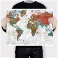 Picture of Newspaper World map  _GroupedProduct_Rectangle_Landscape_Canvas_
