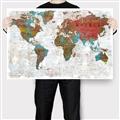 Picture of Newspaper World map  _GroupedProduct_Rectangle_Landscape_Canvas_