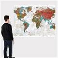 Picture of Newspaper World map  _GroupedProduct_Rectangle_Landscape_Canvas_