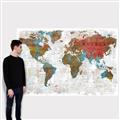 Picture of Newspaper World map  _GroupedProduct_Rectangle_Landscape_Canvas_