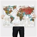 Picture of Newspaper World map  _GroupedProduct_Rectangle_Landscape_Canvas_
