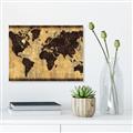 Picture of Brick Wall World Map _GroupedProduct_Rectangle_Landscape_Canvas_