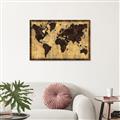 Picture of Brick Wall World Map _GroupedProduct_Rectangle_Landscape_Canvas_