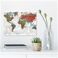 Picture of Newspaper World map  _GroupedProduct_Rectangle_Landscape_Canvas_
