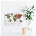 Picture of Newspaper World map  _GroupedProduct_Rectangle_Landscape_Canvas_