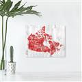 Picture of Canada Map Grey Background _GroupedProduct_Rectangle_Landscape_Canvas_