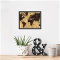 Picture of Brick Wall World Map _GroupedProduct_Rectangle_Landscape_Canvas_Framed_
