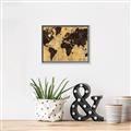 Picture of Brick Wall World Map _GroupedProduct_Rectangle_Landscape_Canvas_Framed_