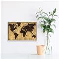 Picture of Brick Wall World Map _GroupedProduct_Rectangle_Landscape_Canvas_Framed_