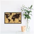 Picture of Brick Wall World Map _GroupedProduct_Rectangle_Landscape_Canvas_Framed_