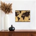Picture of Brick Wall World Map _GroupedProduct_Rectangle_Landscape_Canvas_Framed_