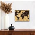 Picture of Brick Wall World Map _GroupedProduct_Rectangle_Landscape_Canvas_Framed_