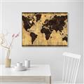 Picture of Brick Wall World Map _GroupedProduct_Rectangle_Landscape_Canvas_Framed_