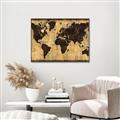 Picture of Brick Wall World Map _GroupedProduct_Rectangle_Landscape_Canvas_Framed_