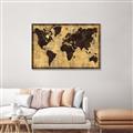 Picture of Brick Wall World Map _GroupedProduct_Rectangle_Landscape_Canvas_Framed_