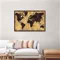 Picture of Brick Wall World Map _GroupedProduct_Rectangle_Landscape_Canvas_Framed_