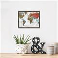 Picture of Newspaper World map  _GroupedProduct_Rectangle_Landscape_Canvas_Framed_