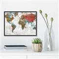 Picture of Newspaper World map  _GroupedProduct_Rectangle_Landscape_Canvas_Framed_