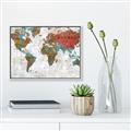 Picture of Newspaper World map  _GroupedProduct_Rectangle_Landscape_Canvas_Framed_
