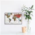 Picture of Newspaper World map  _GroupedProduct_Rectangle_Landscape_Canvas_Framed_