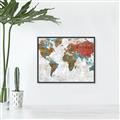 Picture of Newspaper World map  _GroupedProduct_Rectangle_Landscape_Canvas_Framed_