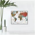 Picture of Newspaper World map  _GroupedProduct_Rectangle_Landscape_Canvas_Framed_