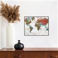 Picture of Newspaper World map  _GroupedProduct_Rectangle_Landscape_Canvas_Framed_