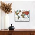 Picture of Newspaper World map  _GroupedProduct_Rectangle_Landscape_Canvas_Framed_