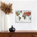 Picture of Newspaper World map  _GroupedProduct_Rectangle_Landscape_Canvas_Framed_