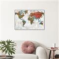 Picture of Newspaper World map  _GroupedProduct_Rectangle_Landscape_Canvas_Framed_