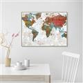 Picture of Newspaper World map  _GroupedProduct_Rectangle_Landscape_Canvas_Framed_