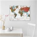 Picture of Newspaper World map  _GroupedProduct_Rectangle_Landscape_Canvas_Framed_